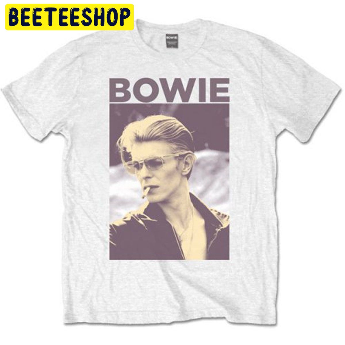 White David Bowie Smoking Rock Trending Unisex Shirt