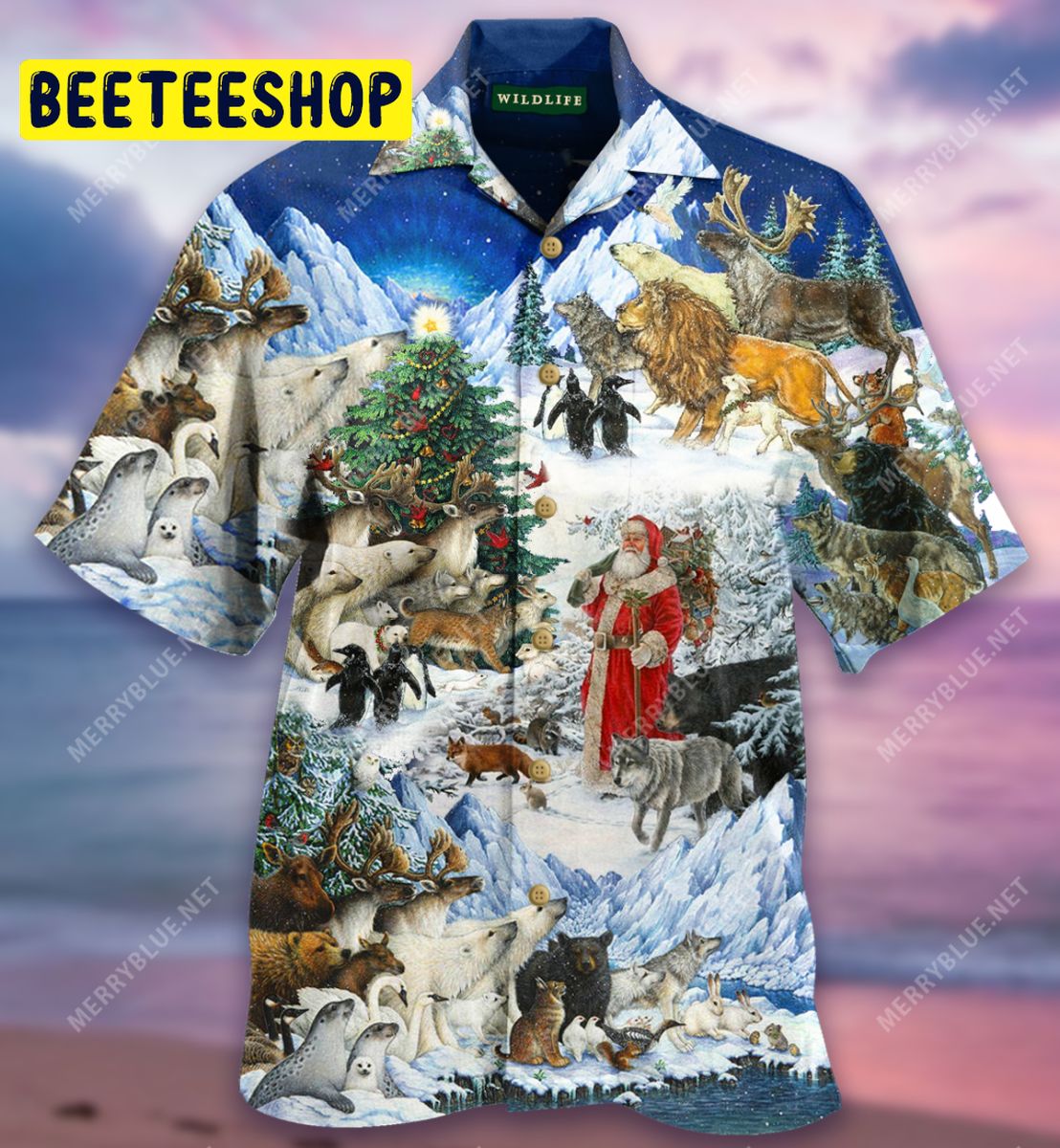 Wildlife Christmas Unisex Trending Hawaiian Shirt