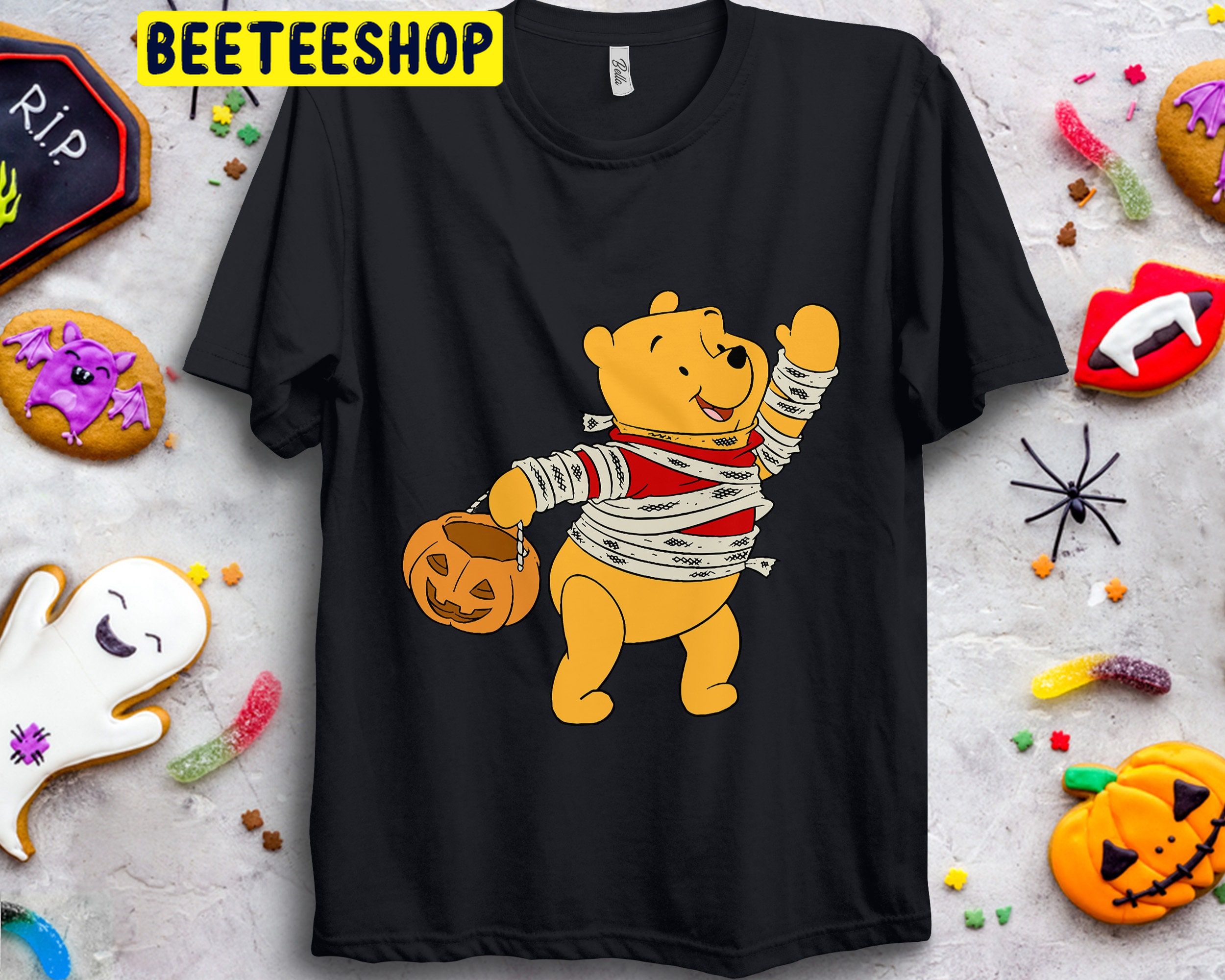 Winnie The Pooh Mummy Pooh Pumpkin Disneyland Halloween Trending Unisex Shirt