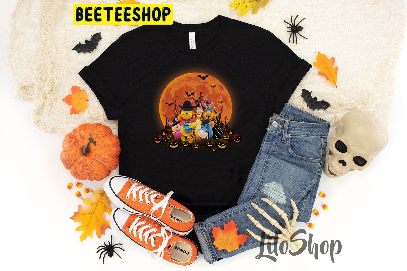 Winnie The Pooh Trick Or Treat On Halloween Night Trending Unisex Shirt