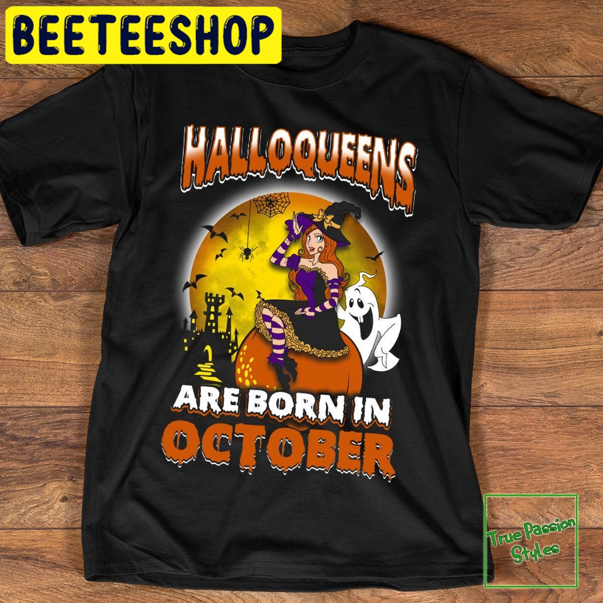 Witch And Ghost Halloqueens Are Born In October HalloweenTrending Unisex Shirt