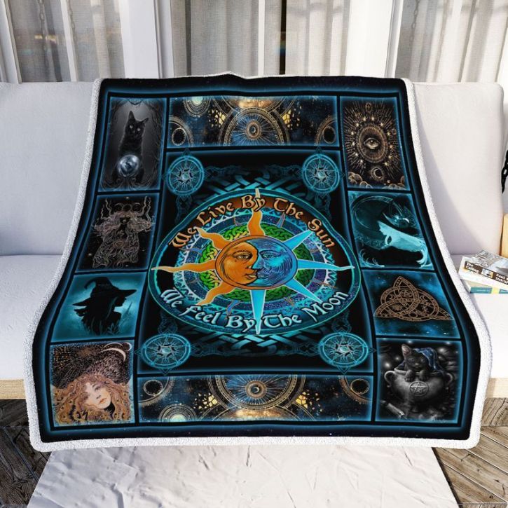 Witch Live By The Sun Feel By The Moon Comfy Sofa Throw Blanket