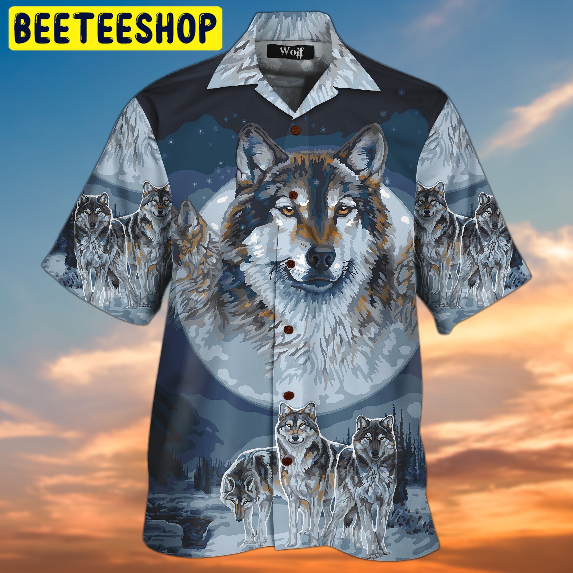 Wolf Head 3D All Over Printed Trending Hawaiian Shirt