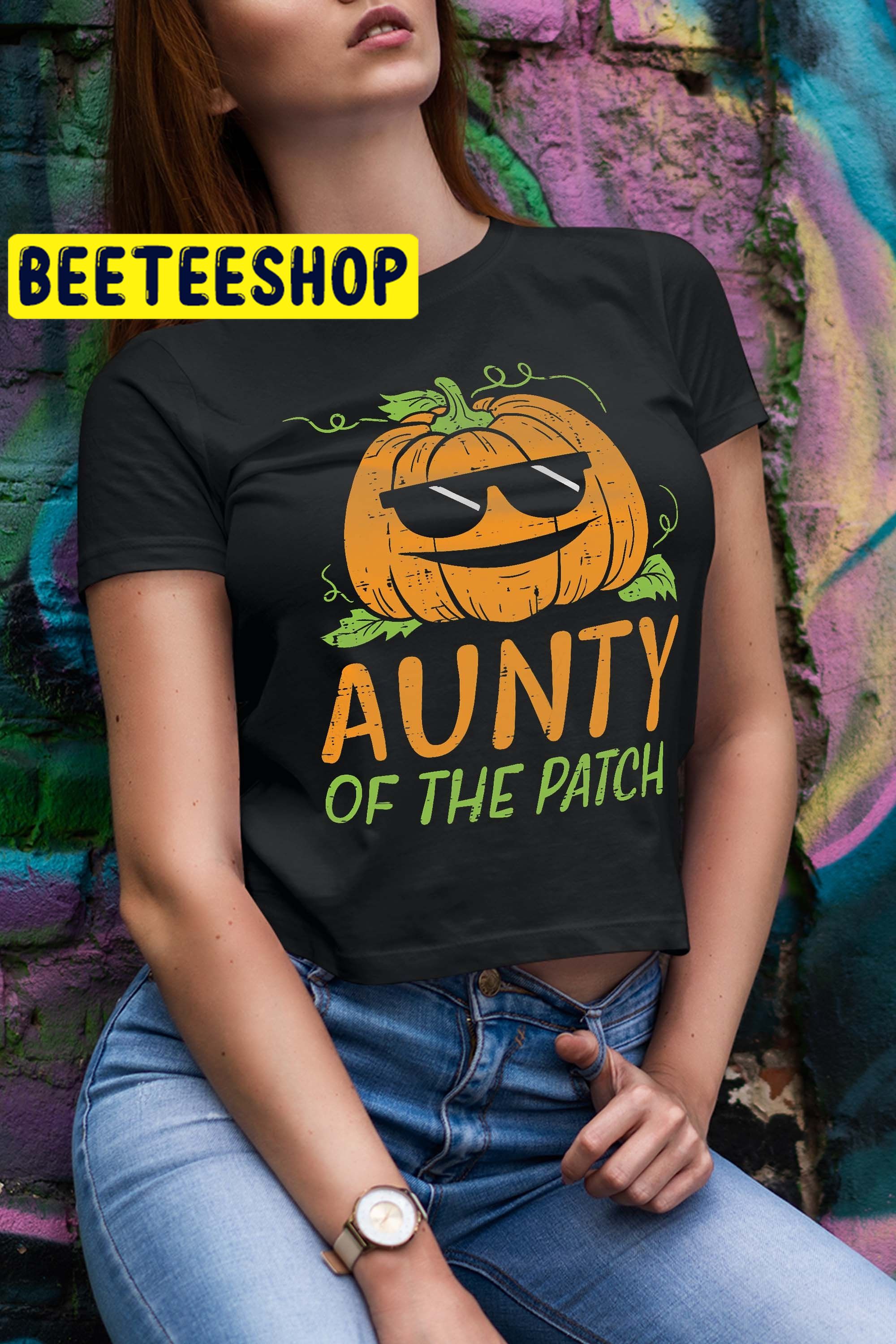 Womens Pumpkin Aunty Of Patch Halloween Trending Unisex Shirt