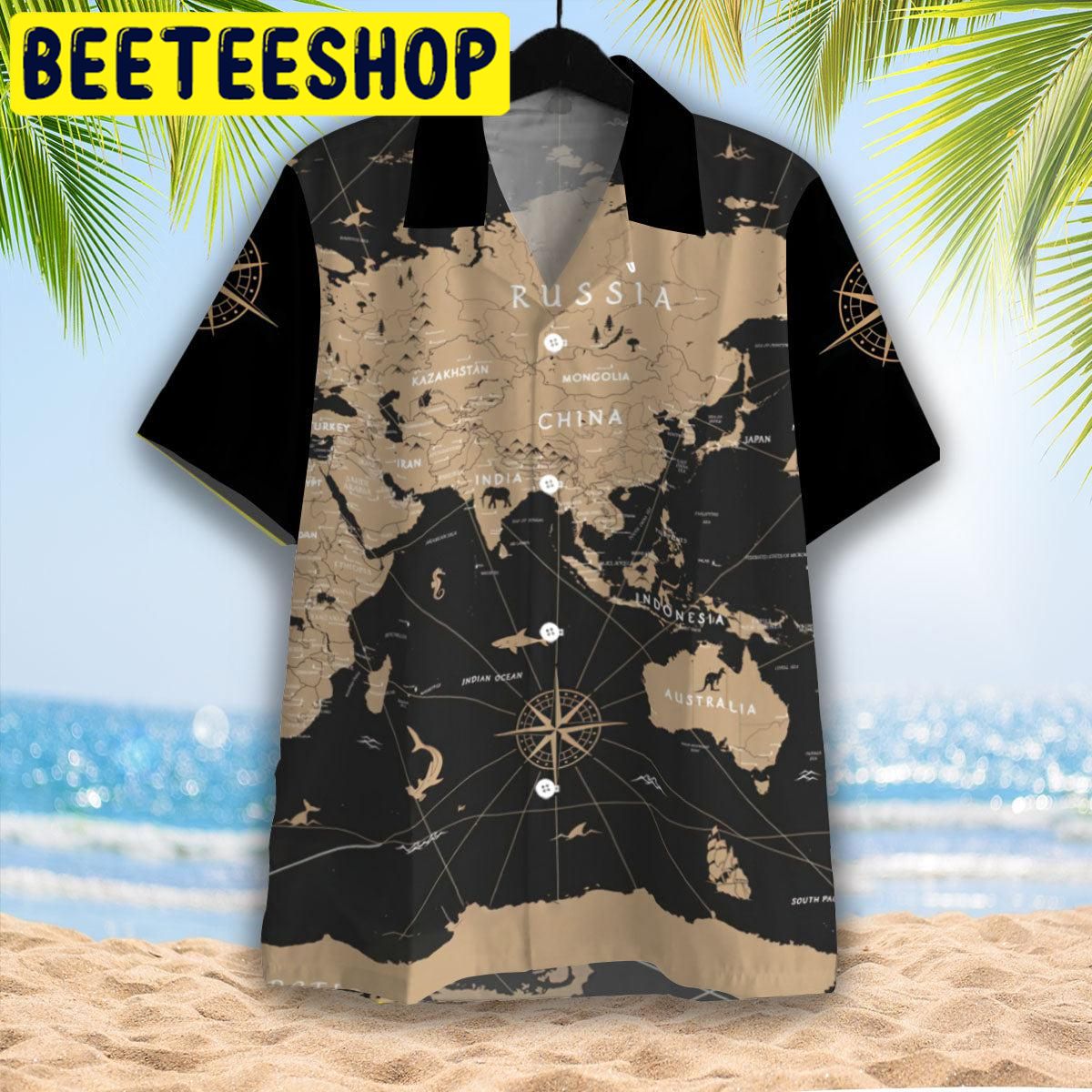 World Map Vintage Hawaiian Shirt