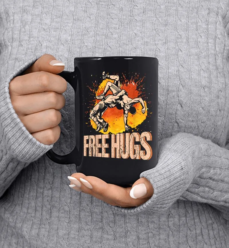 Wrestling Free Hugs Wrestling Mug