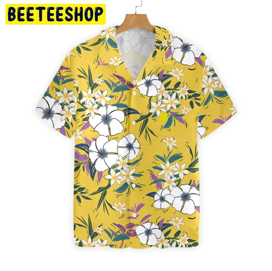 Yellow Art Floral Flower Trending Hawaiian Shirt