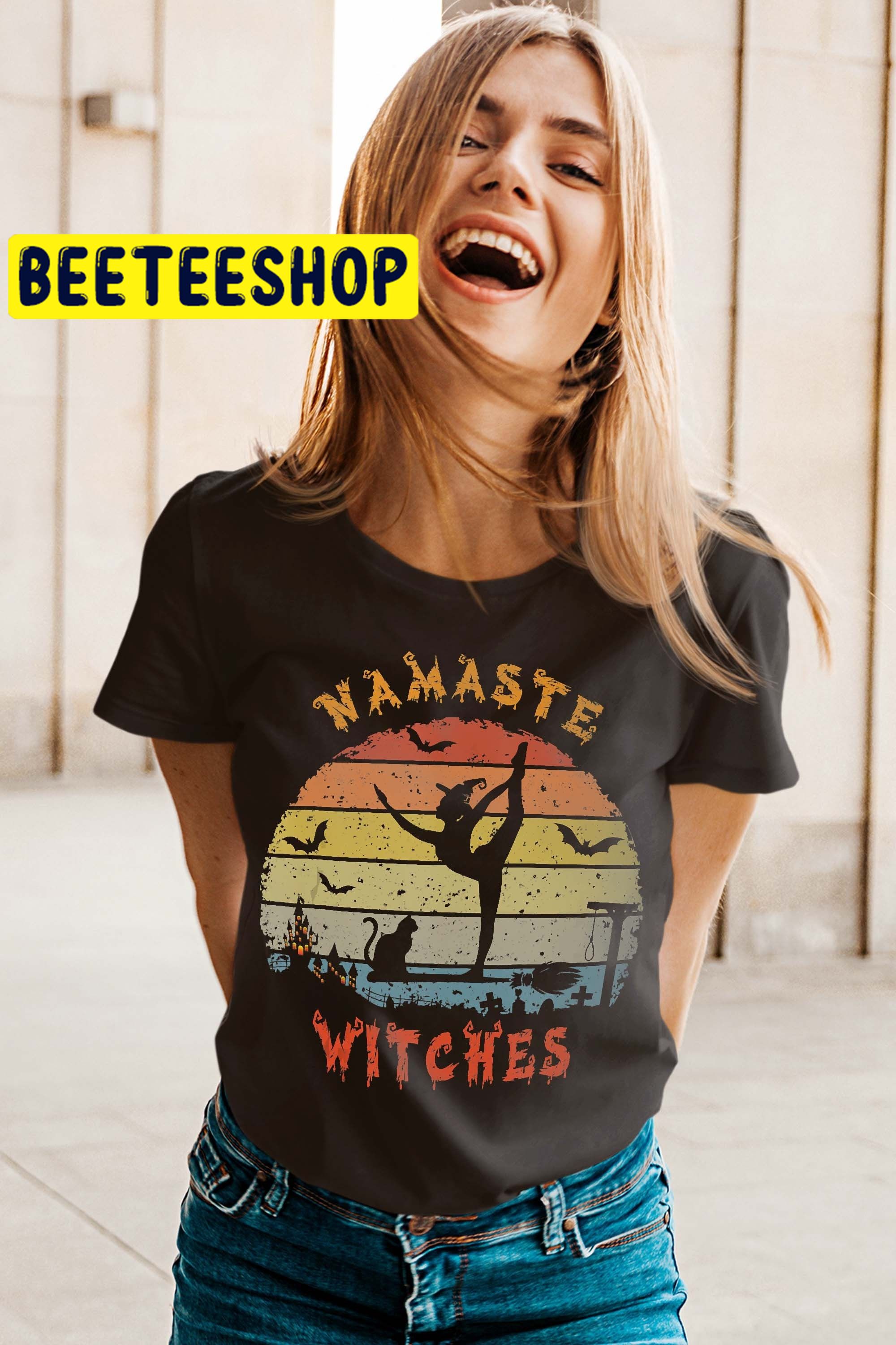 Yoga Namaste Witches Funny Halloween Trending Unisex Shirt