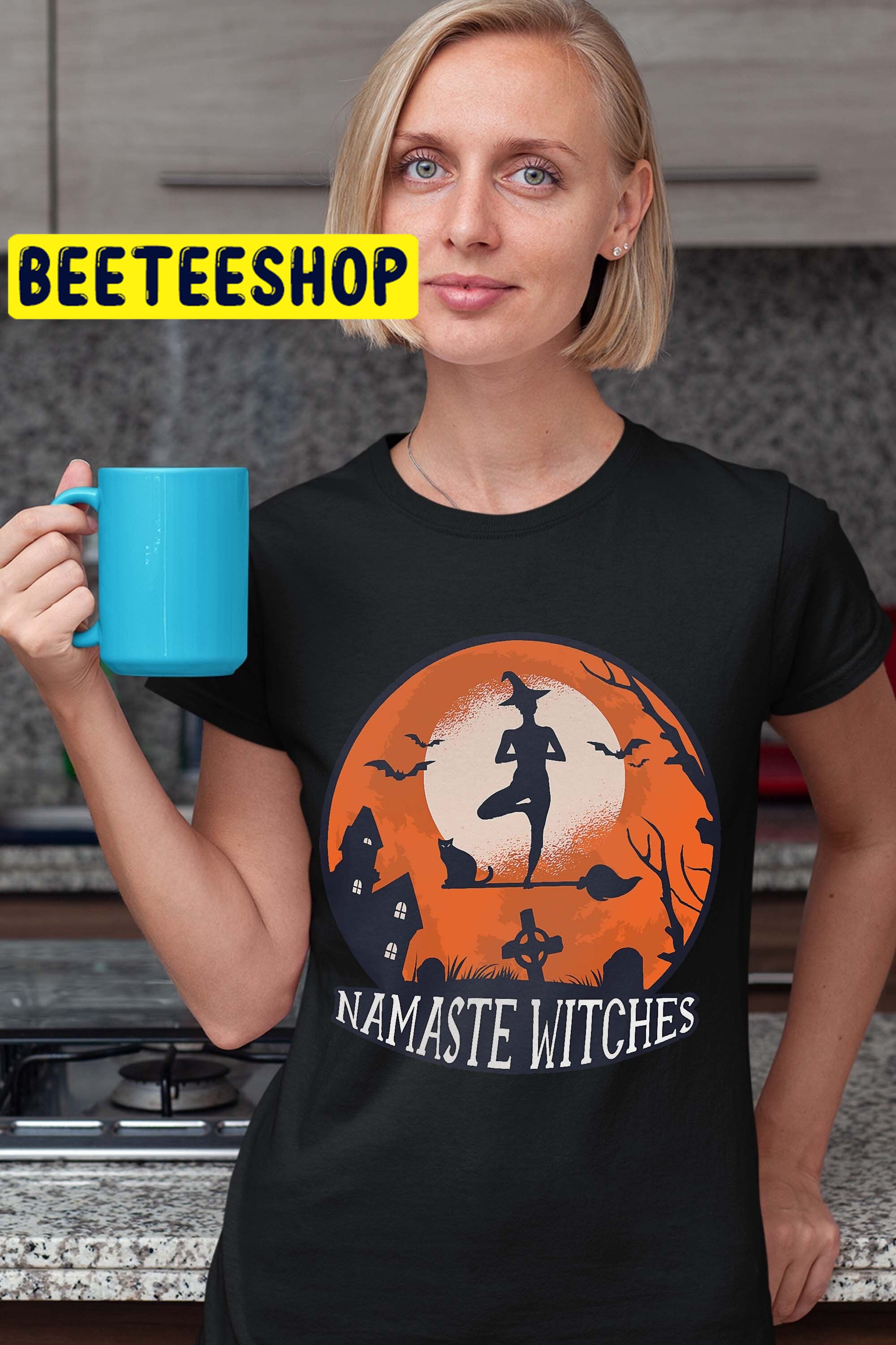 Yoga Namaste Witches Halloween Trending Unisex Shirt