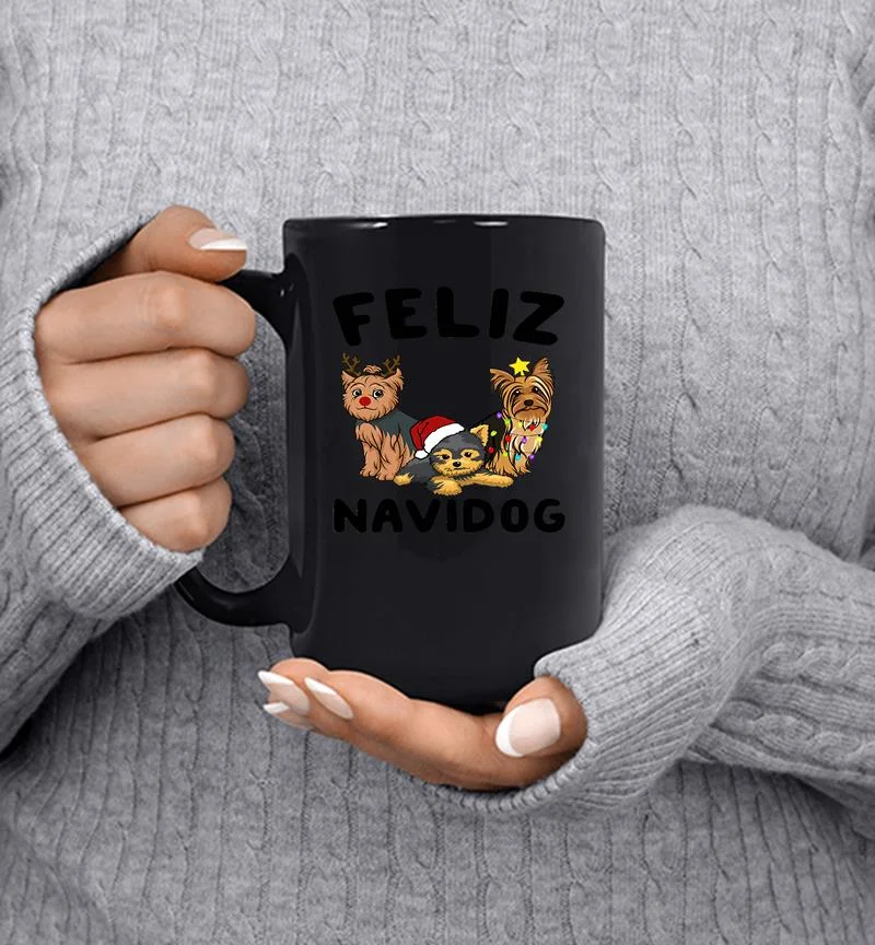 Yorkshire Terrier Feliz Navidog Christmas Mug