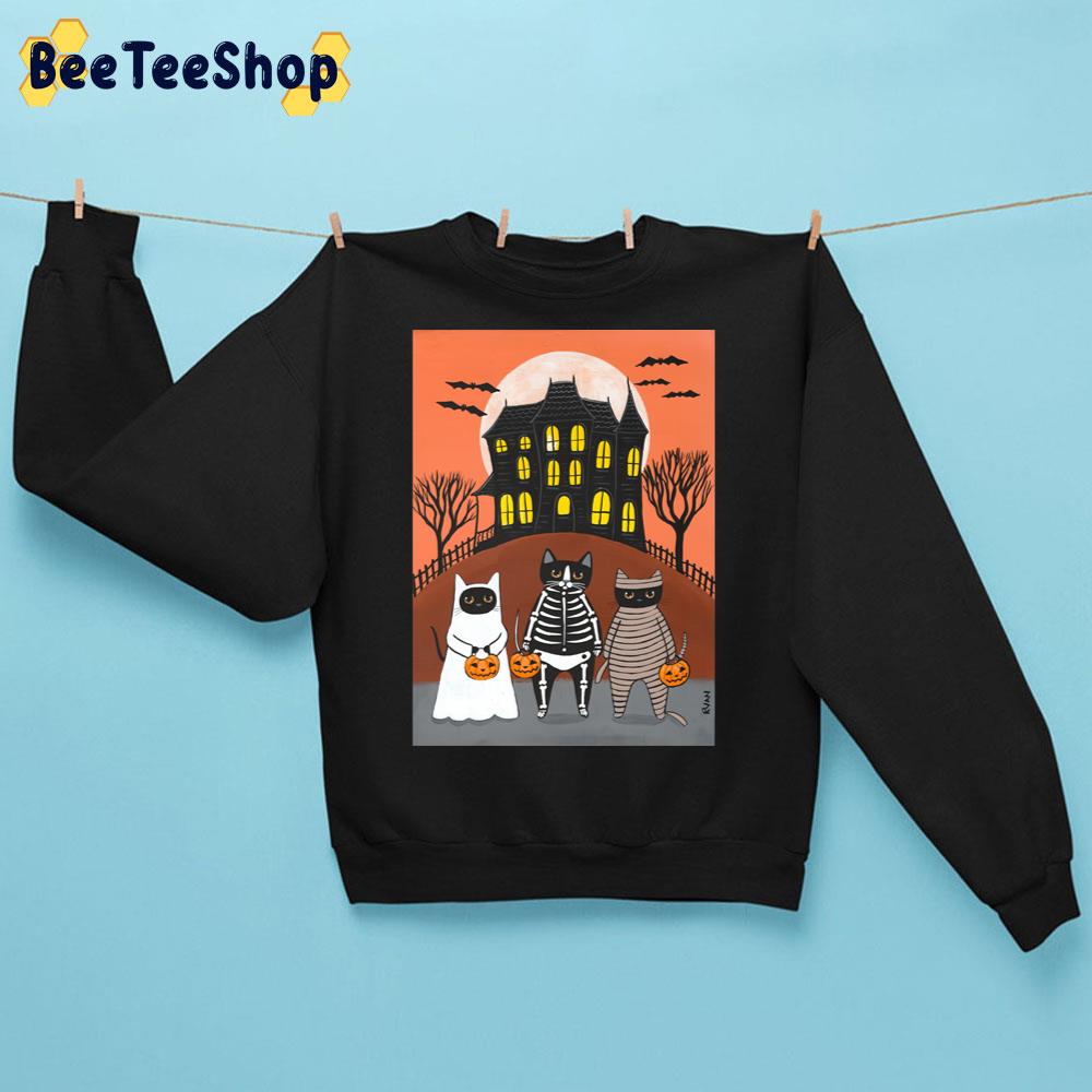 You Go First Trick Or Treat Cats Halloween Trending Unisex Sweatshirt