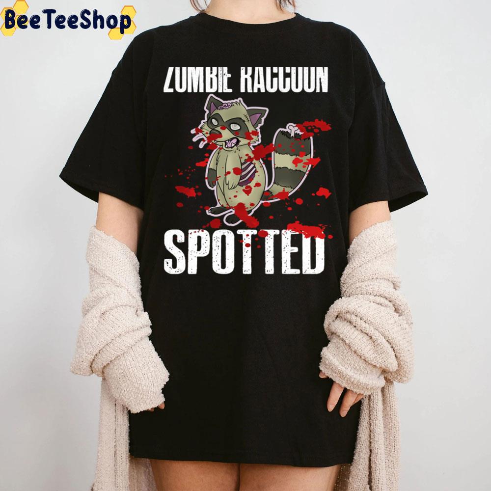 Zombie Raccoon Spotted Scary Halloween Trending Unisex T-Shirt