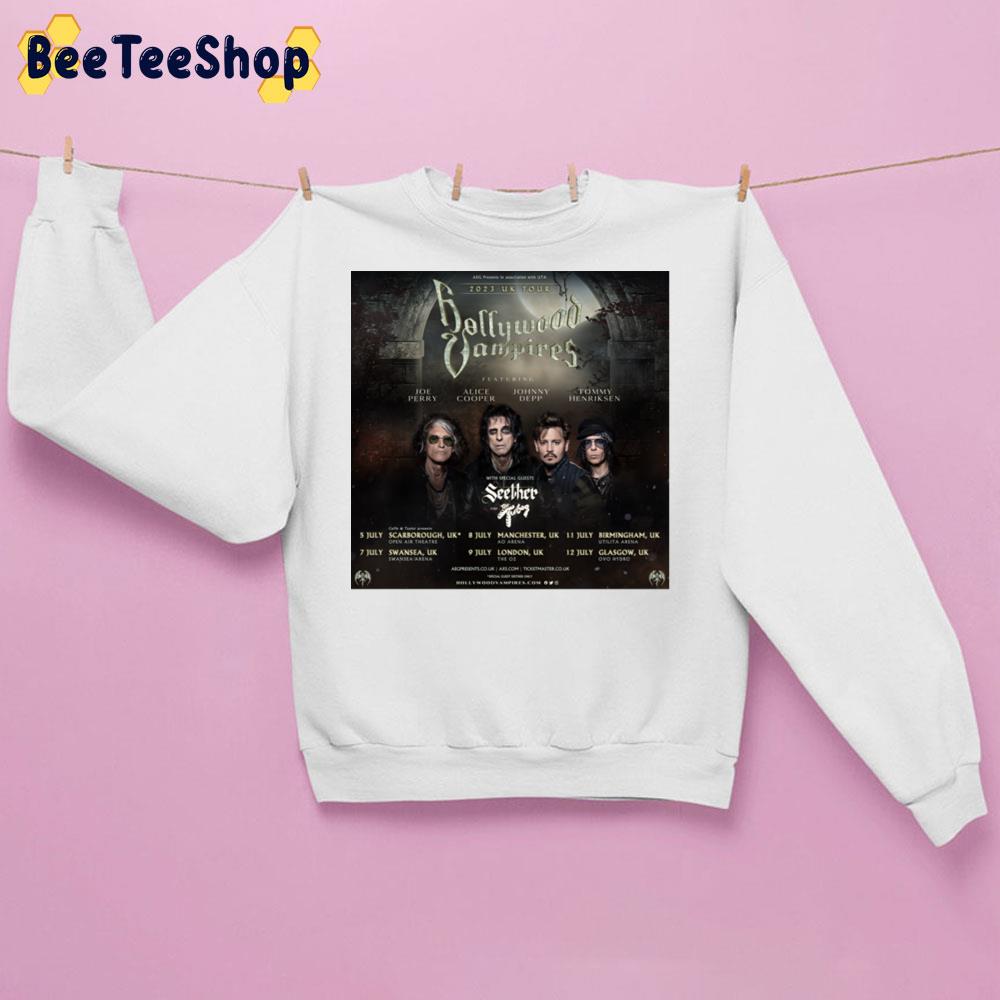 2023 Uk Tour Hollywood Vampires With Date Trending Unisex Sweatshirt