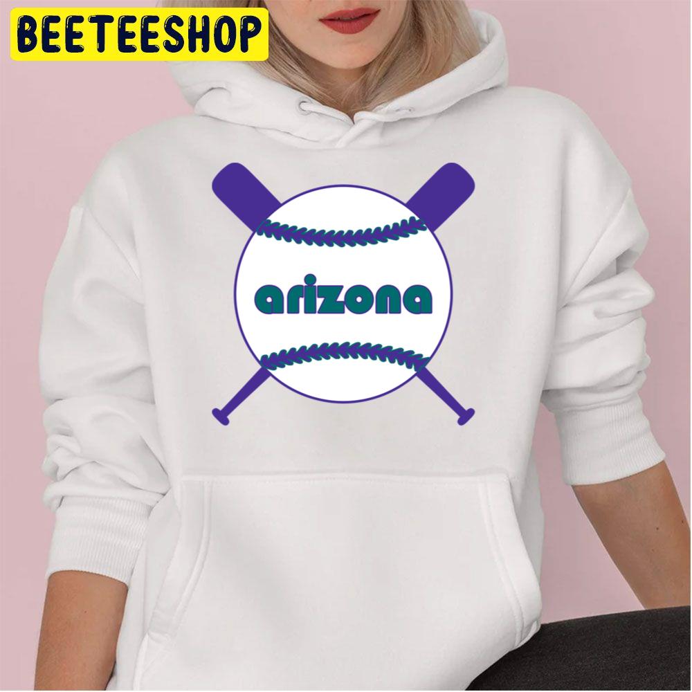 Arizona Retro Throwback With Crossed Bats Baseball Trending Unisex Hoodie