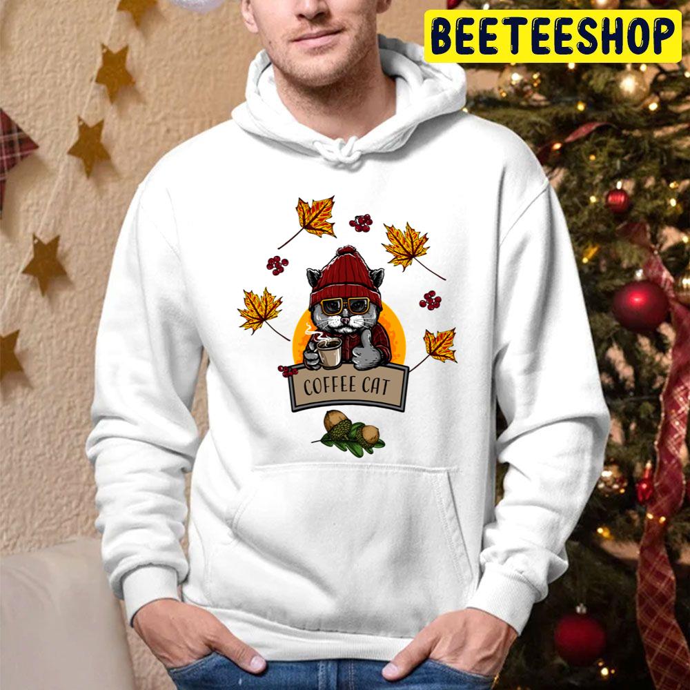 Autumn Coffee Cat Trending Unisex Hoodie