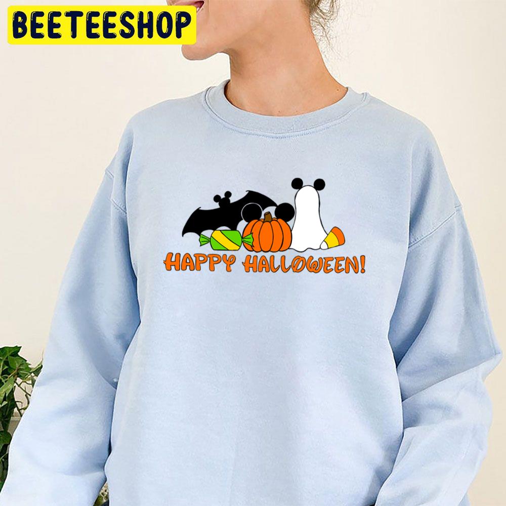 Bat Pumpkin And Boo Mickey Ear Happy Halloween Trending Unisex Sweatshirt