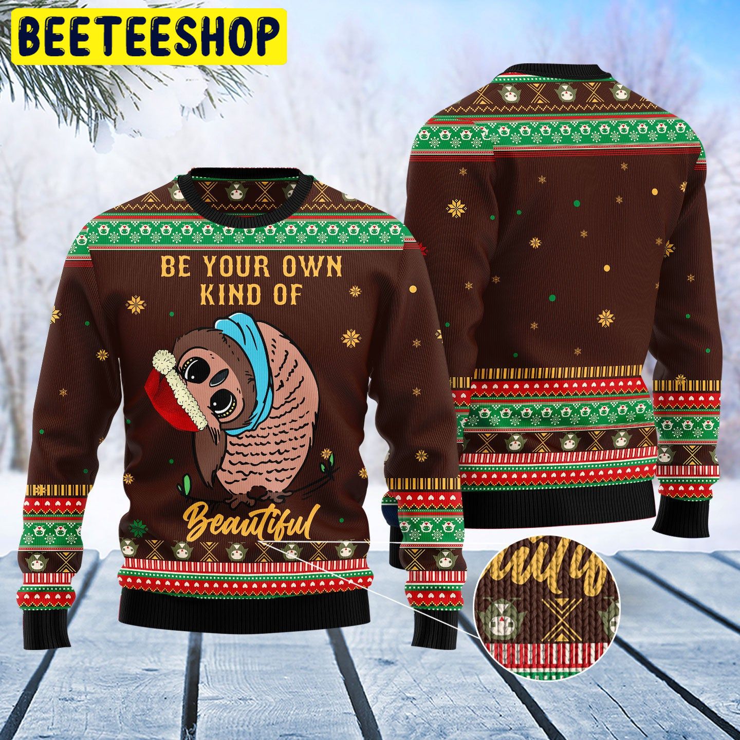 Be Your Own Kind Of Owl Beautiful Trending Ugly Christmas Sweatshirt