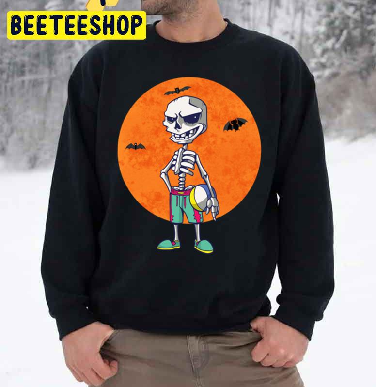 Beach Volleyball Skeleton Halloween Unisex Sweatshirt