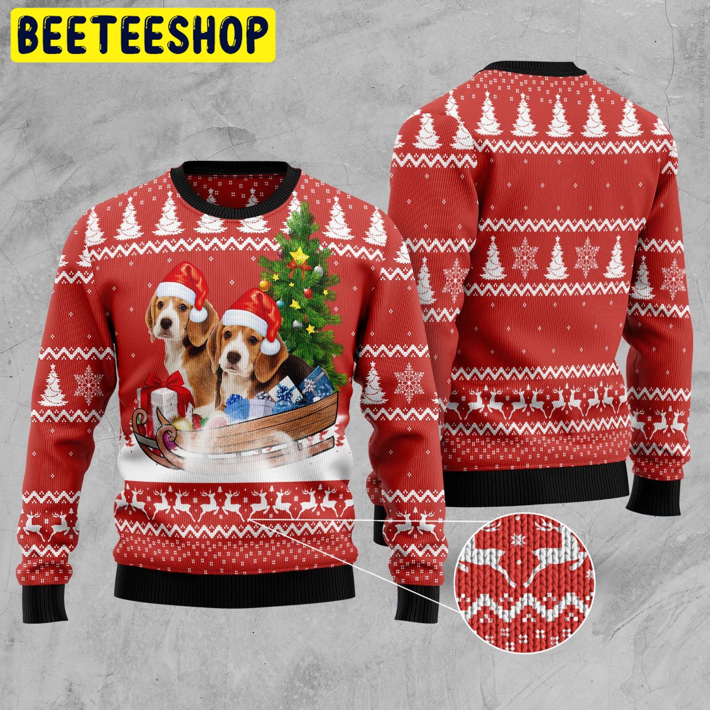 Beagle Dashing Trending Ugly Christmas Sweatshirt