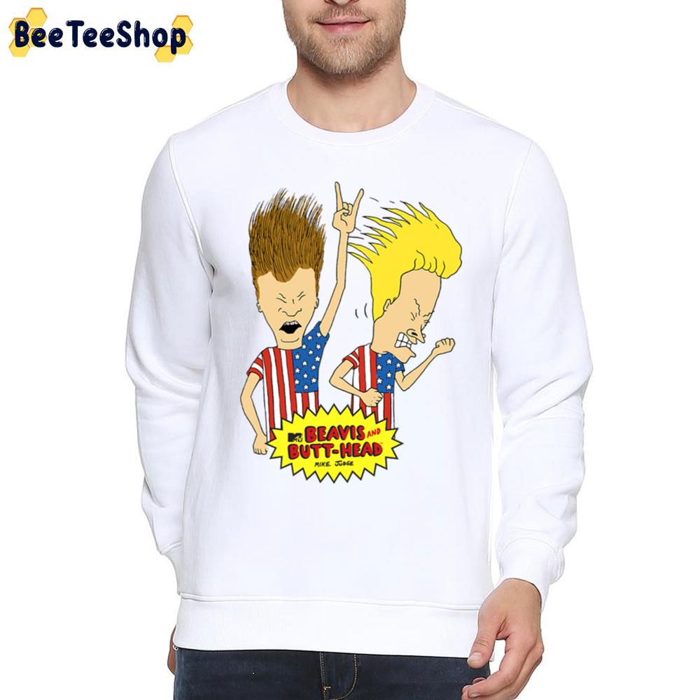 Beavis And Butt-Head Rock Out Us Flags Trending Unisex Sweatshirt