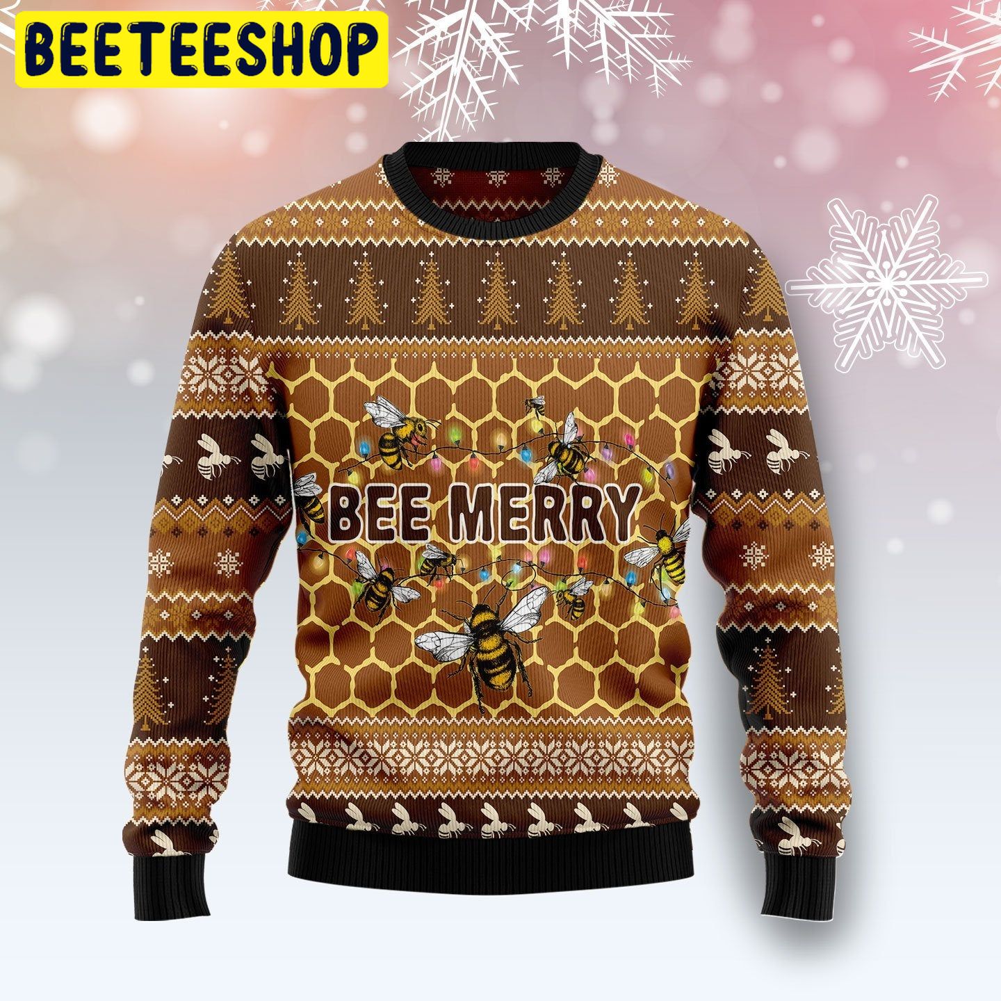 Bee Merry Light Color Trending Ugly Christmas Sweatshirt