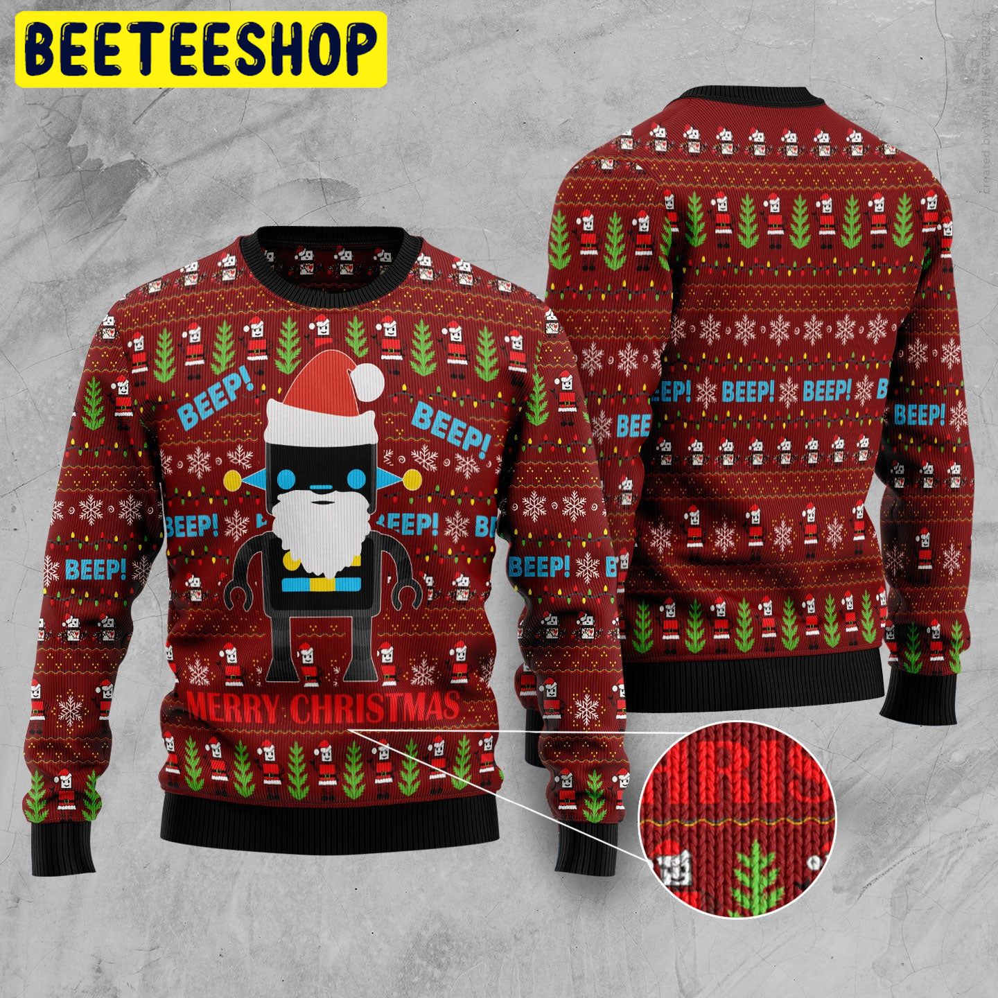 Beep Beep Robot Santa Trending Ugly Christmas Sweatshirt