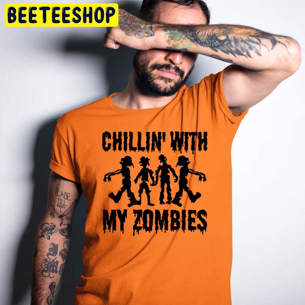 Black Art Chillin With My Zombies Trending Unisex T-Shirt