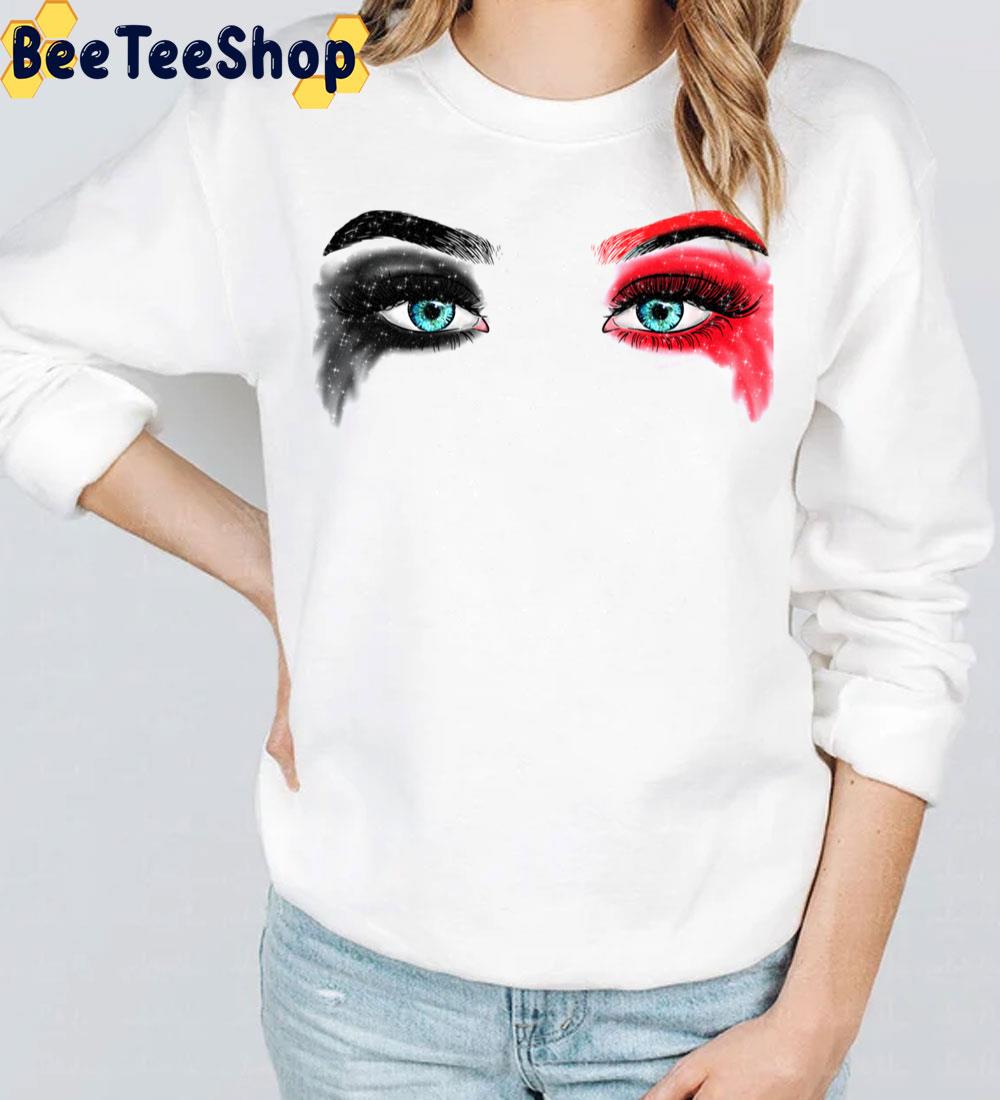 Black Red Makeup Blue Eyes Punk Rock Quinn Crazy Trending Unisex Sweatshirt