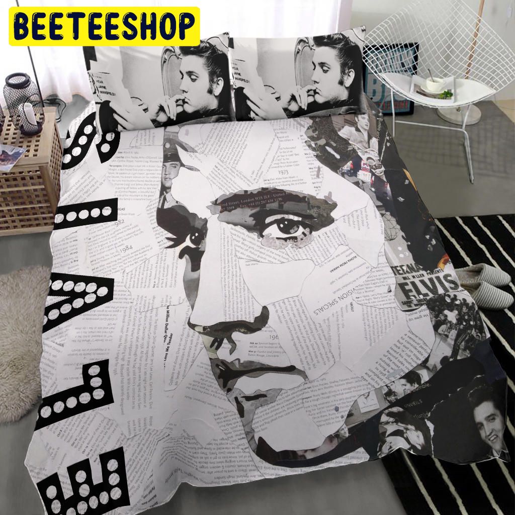 Black White Art Elvis Presley Bedding Set