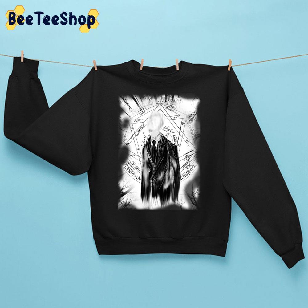 Black White Art Slenderman Halloween Trending Unisex Sweatshirt