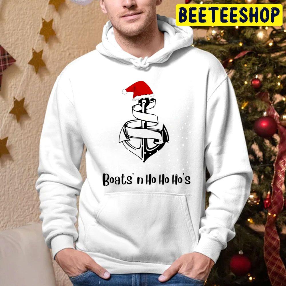 Boats’ N Ho Ho Ho’s Captain Party Christmas Funny Santa Trending Unisex Hoodie