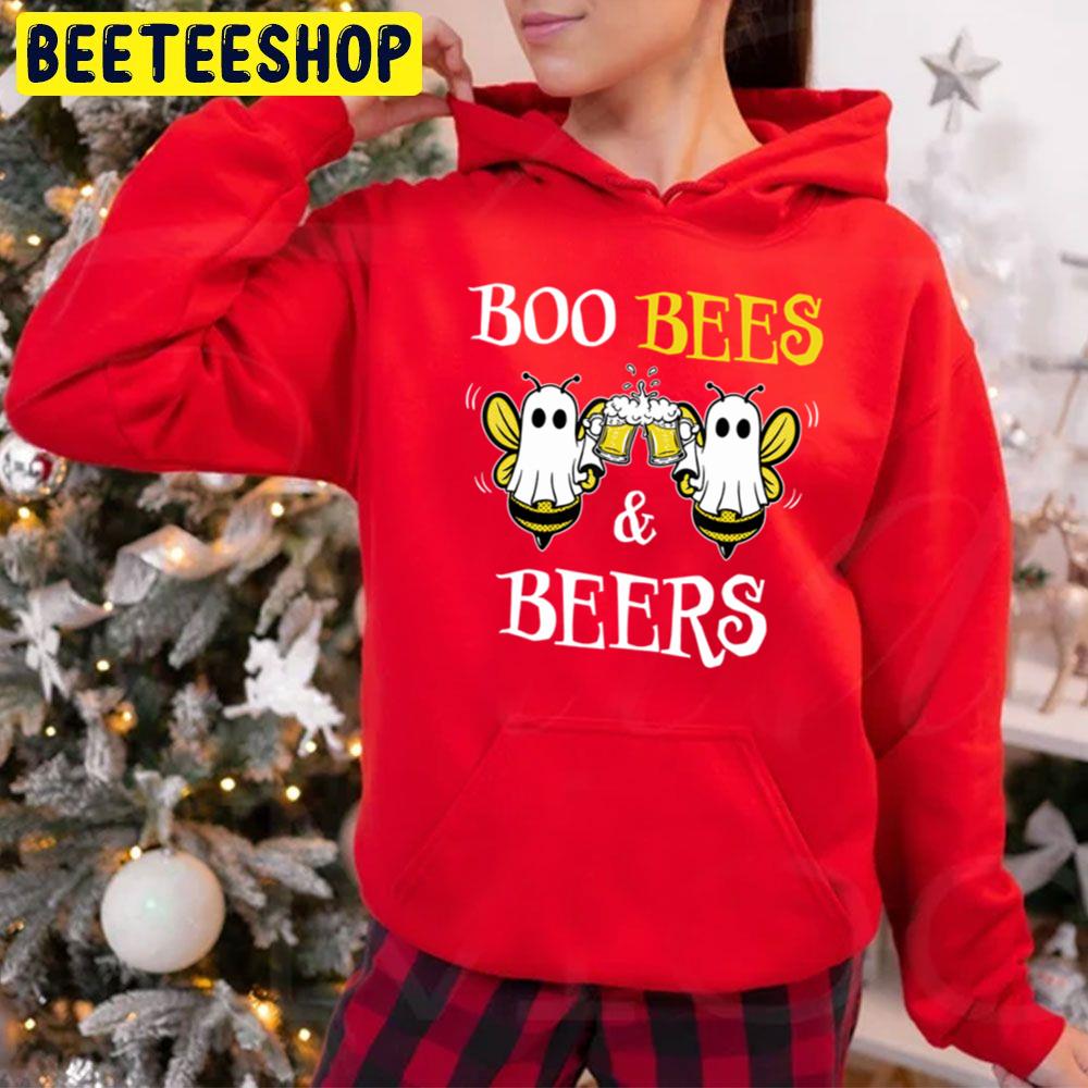 Boo Bees And Beers Couples Halloween Trending Unisex Hoodie