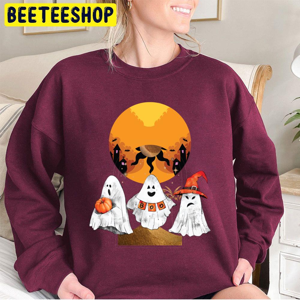 Boo Bo Halloween Funny Boo And Pumpkin Trending Unisex Sweatshirt