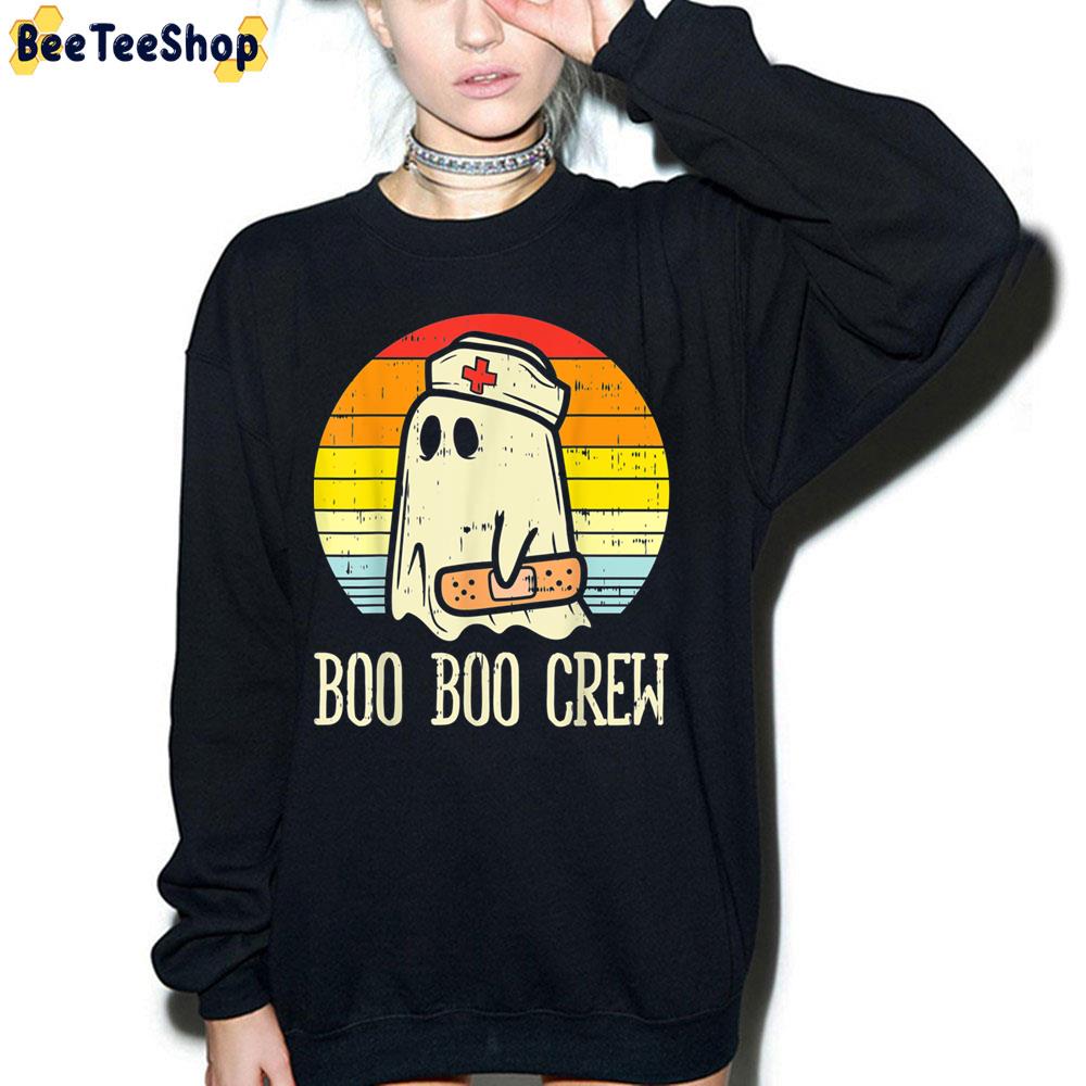 Boo Boo Crew Ghost Nurse Retro Halloween Trending Unisex Sweatshirt