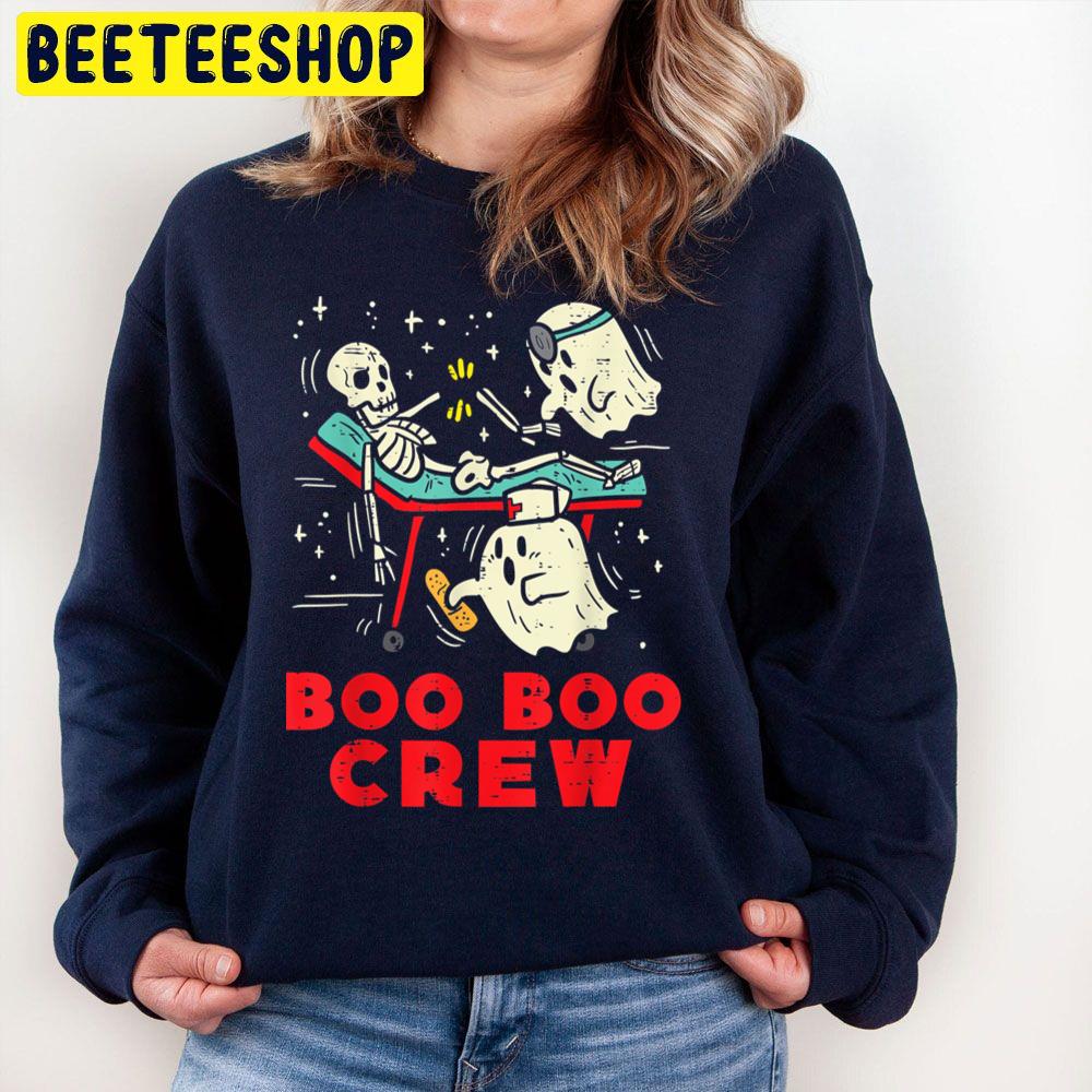 Boo Boo Crew Ghost Skeleton Nurse Halloween Trending Unisex Sweatshirt