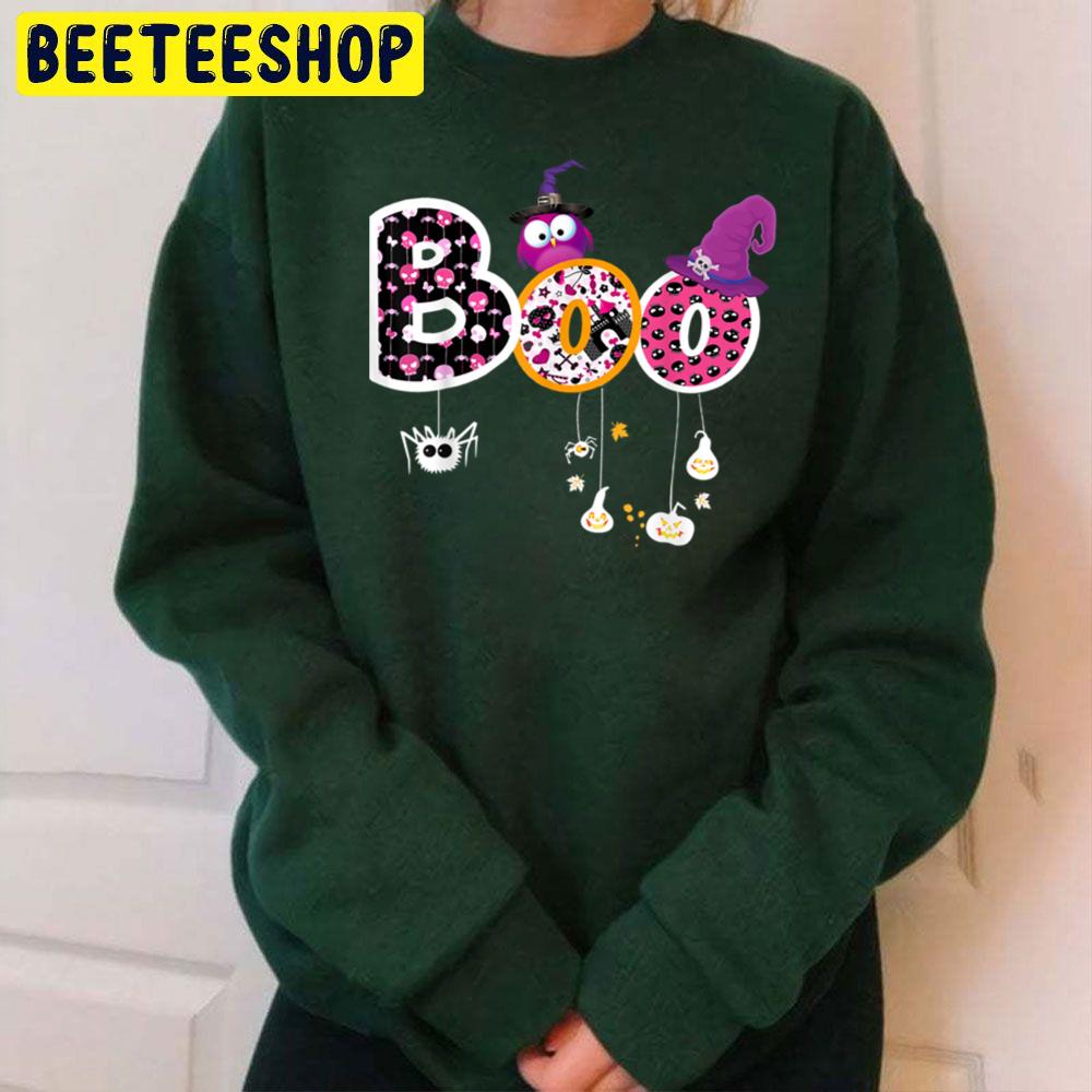 Boo Halloween Spiders, Ghosts, Pumkin & Witch Hat Trending Unisex Sweatshirt