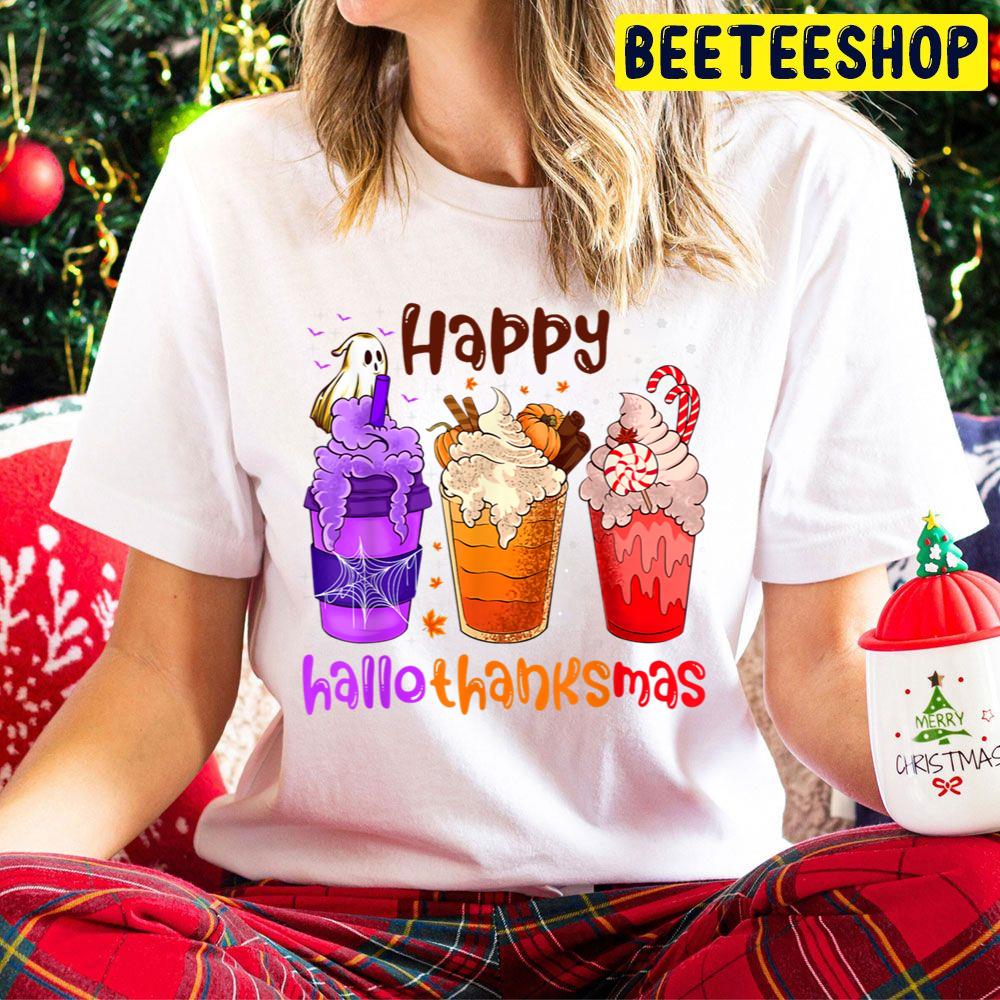 Boo Pumpkin And Candy Happy Hallothanksmas Coffee Cups Trending Unisex Hoodie