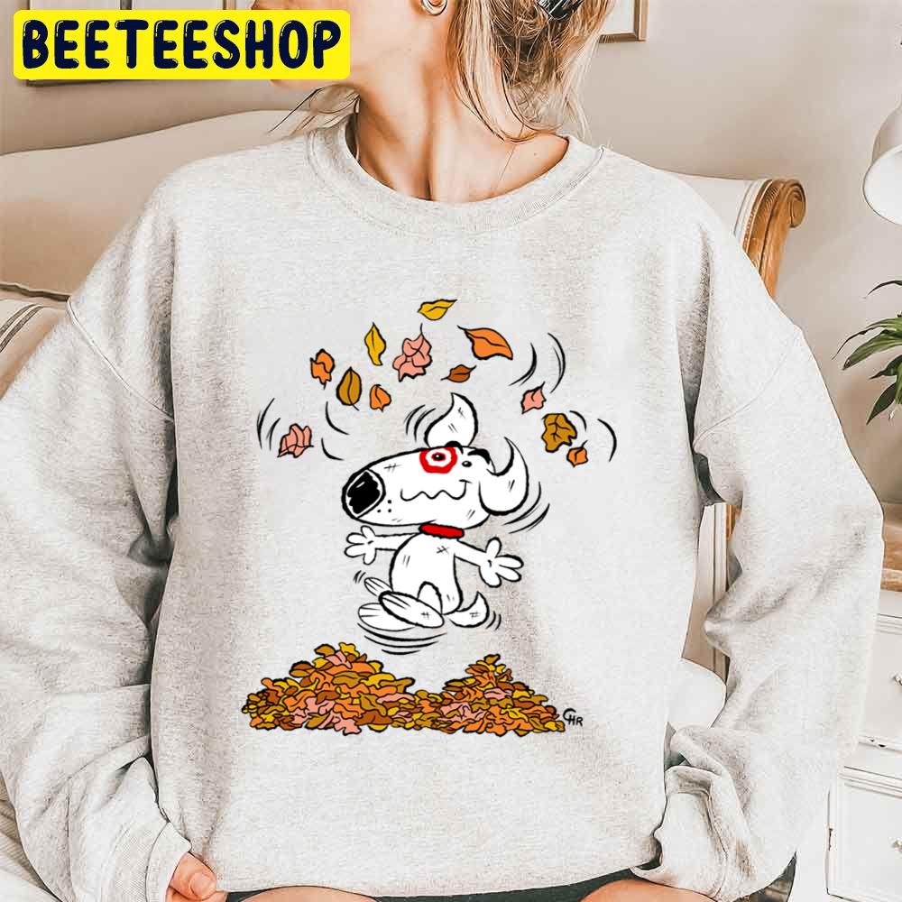 Bullseye Playing With Leaves Fall Season Trending Unisex Sweatshirt