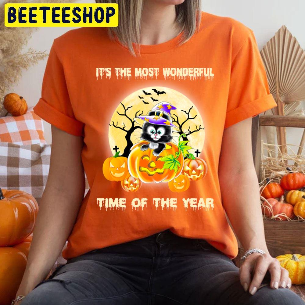 Cat Halloween It’s The Most Wonderful Time Of The Year Cat Witch Hat Trending Unisex T-Shirt