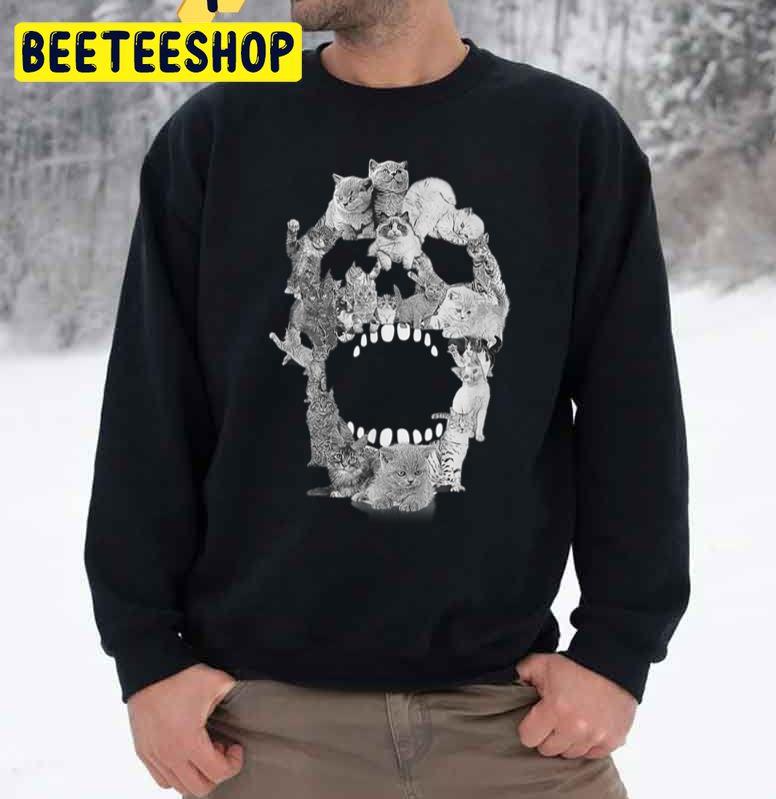 Cat Skull Kitty Skeleton Halloween Unisex Sweatshirt