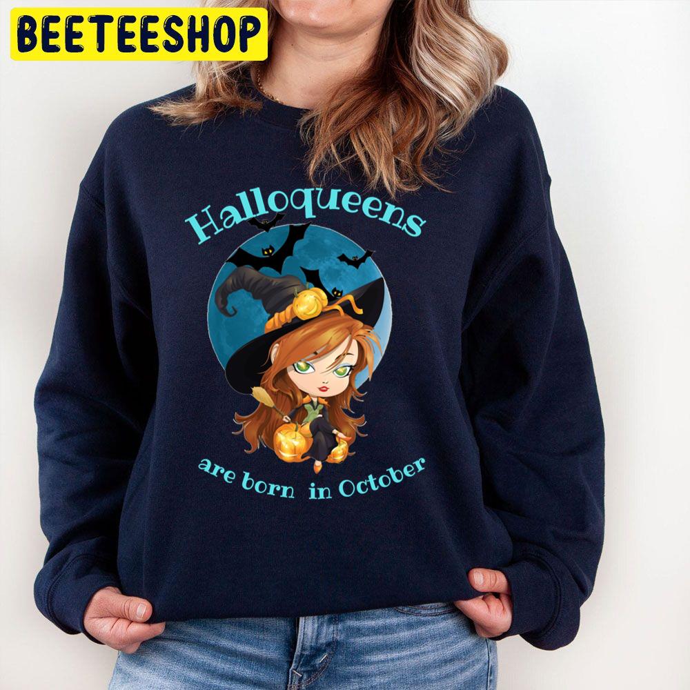 Chibi Art Halloqueens Are Born In October Trending Unisex Sweatshirt