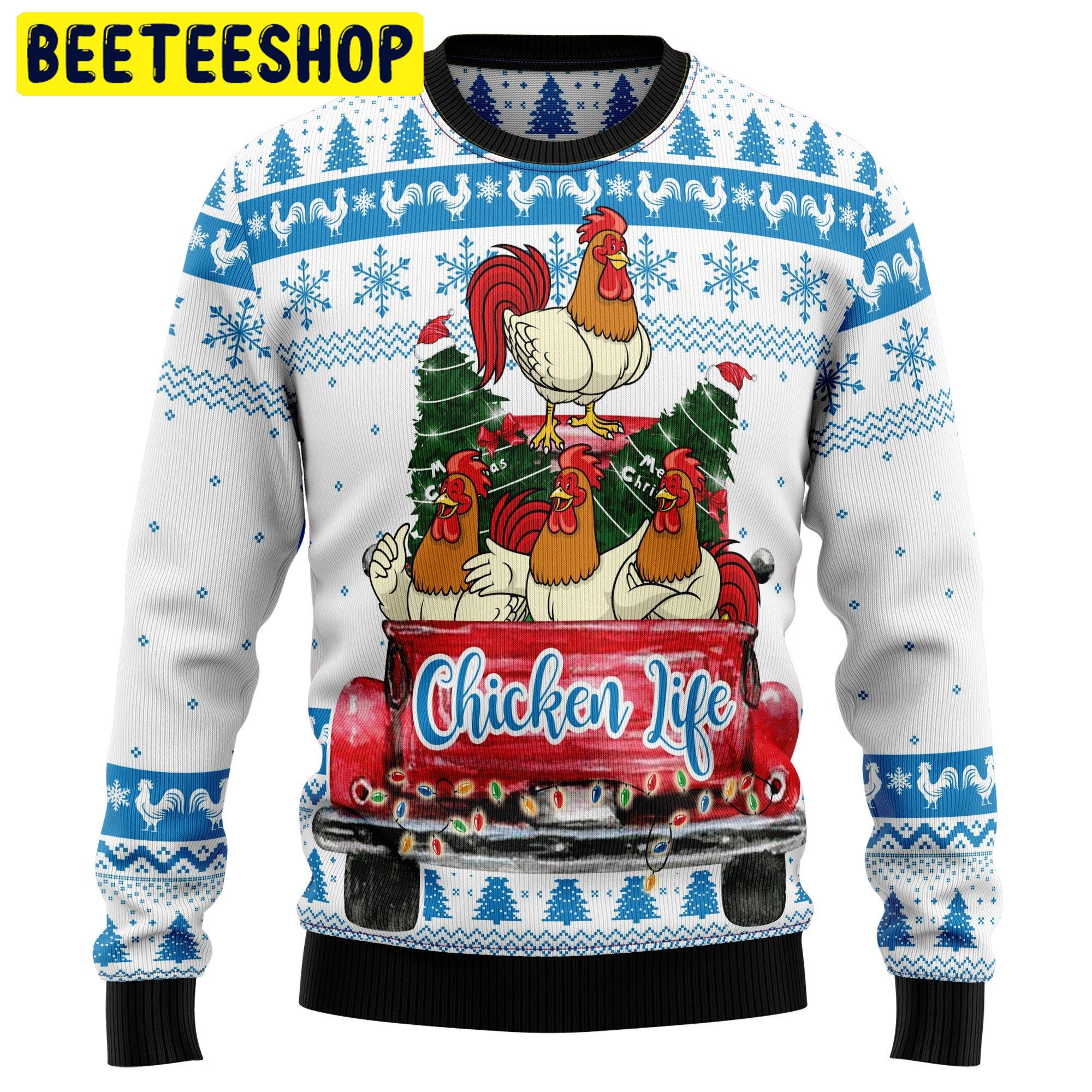 Chicken Life Trending Ugly Christmas Sweatshirt