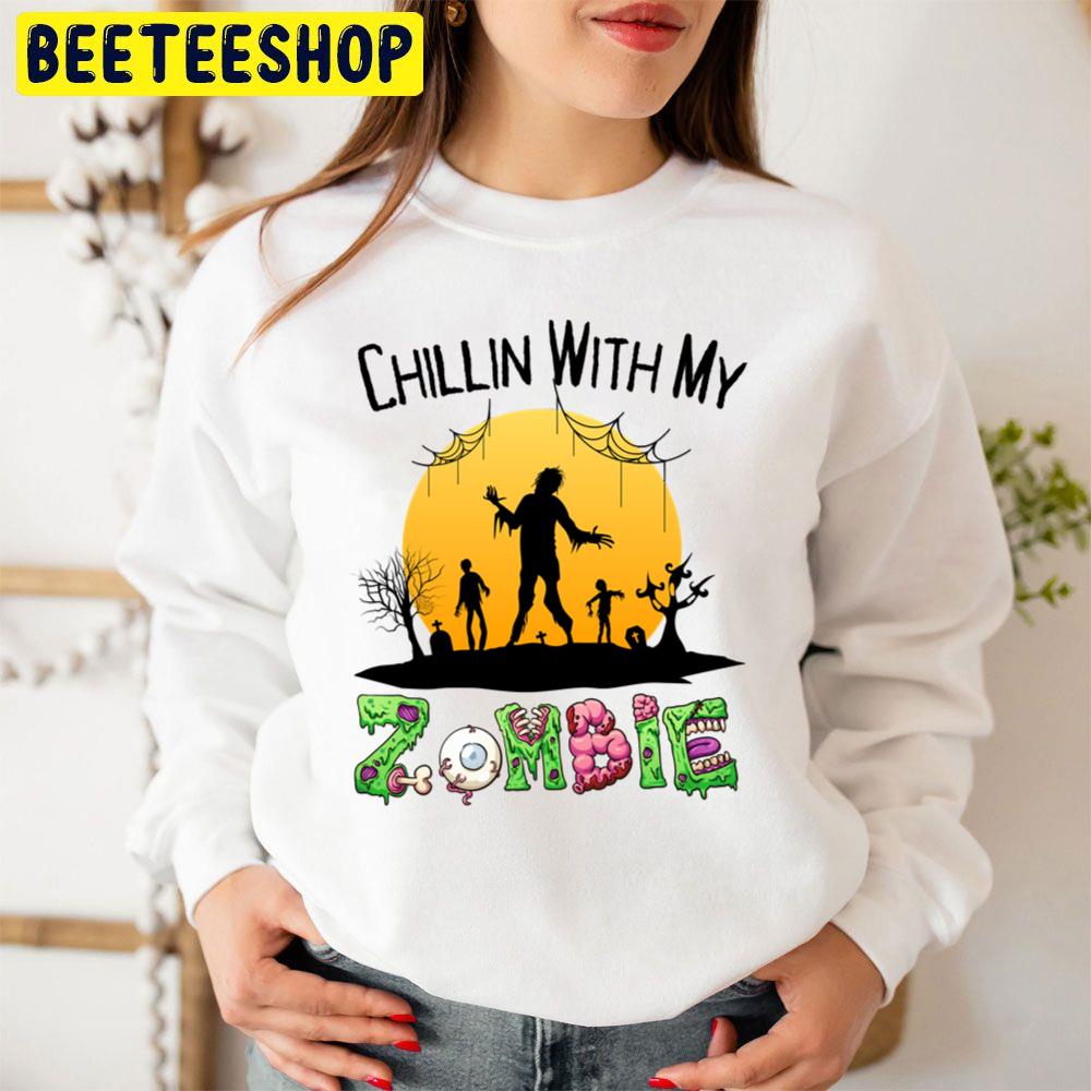 Chillin With My Funny Zombies Trending Unisex Sweatshirt