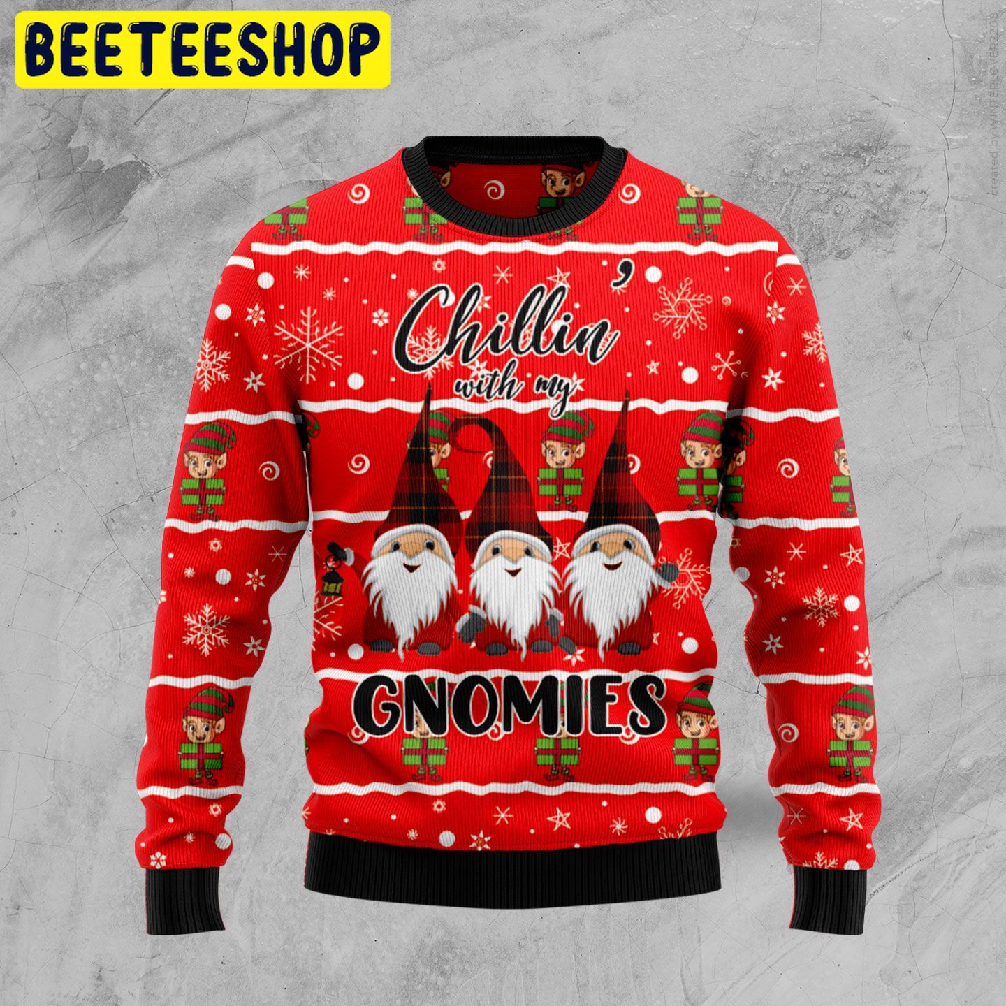 Chillin With My Gnomies Trending Ugly Christmas Sweatshirt