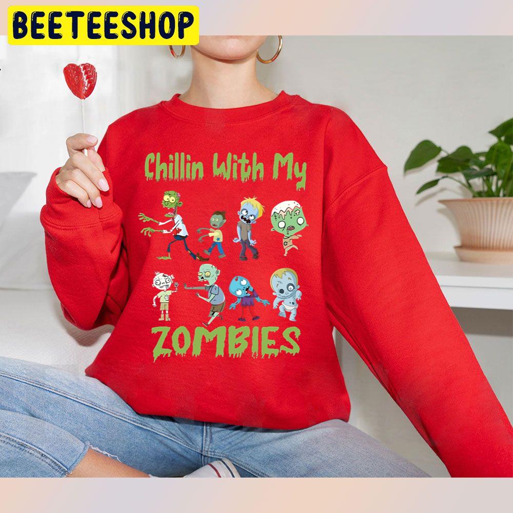 Chillin With My Zombies Sleeveless Top Trending Unisex Sweatshirt