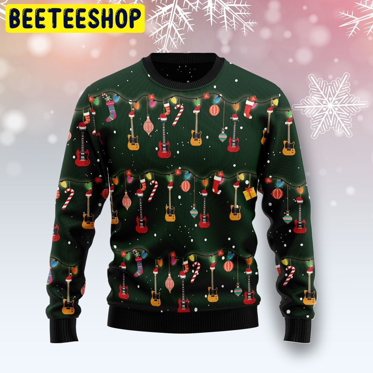 Christmas Instrument Electric Guitar Trending Ugly Christmas Sweatshirt