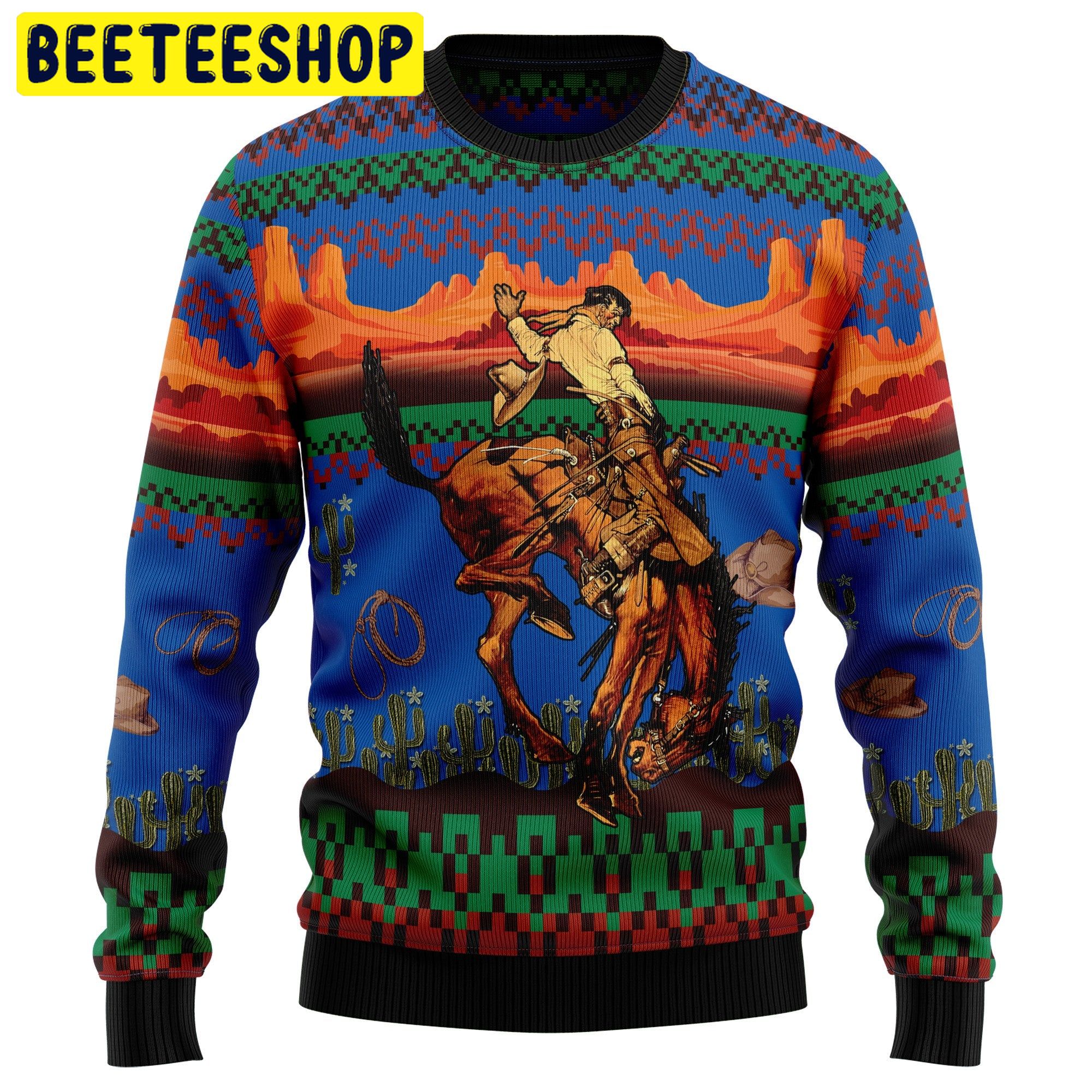 Cowboy Desert Trending Ugly Christmas Sweatshirt