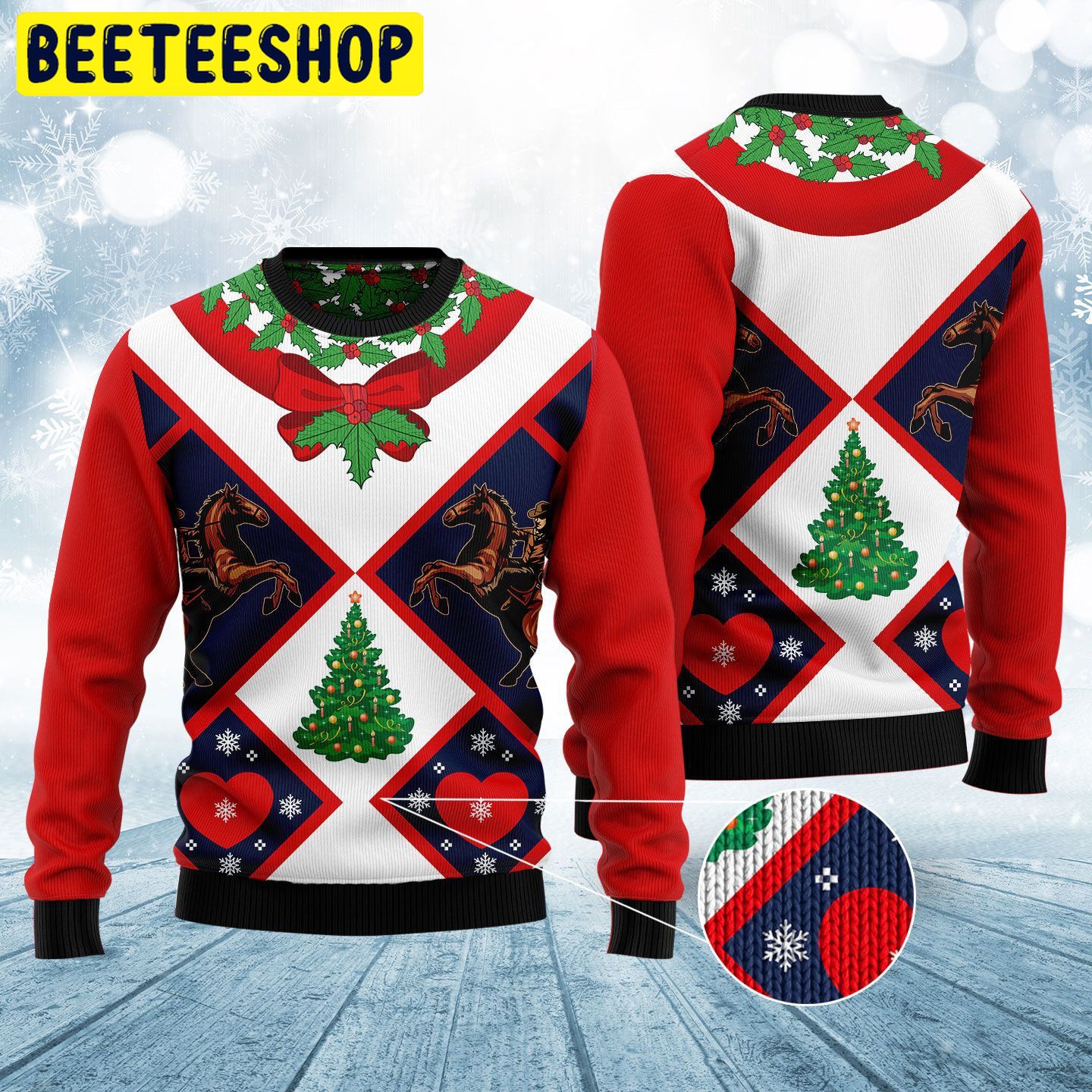 Cowboy Pattern Trending Ugly Christmas Sweatshirt