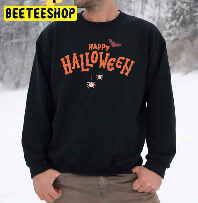 Cute Bat And Spider Happy Halloween Trending Unisex Sweatshirt