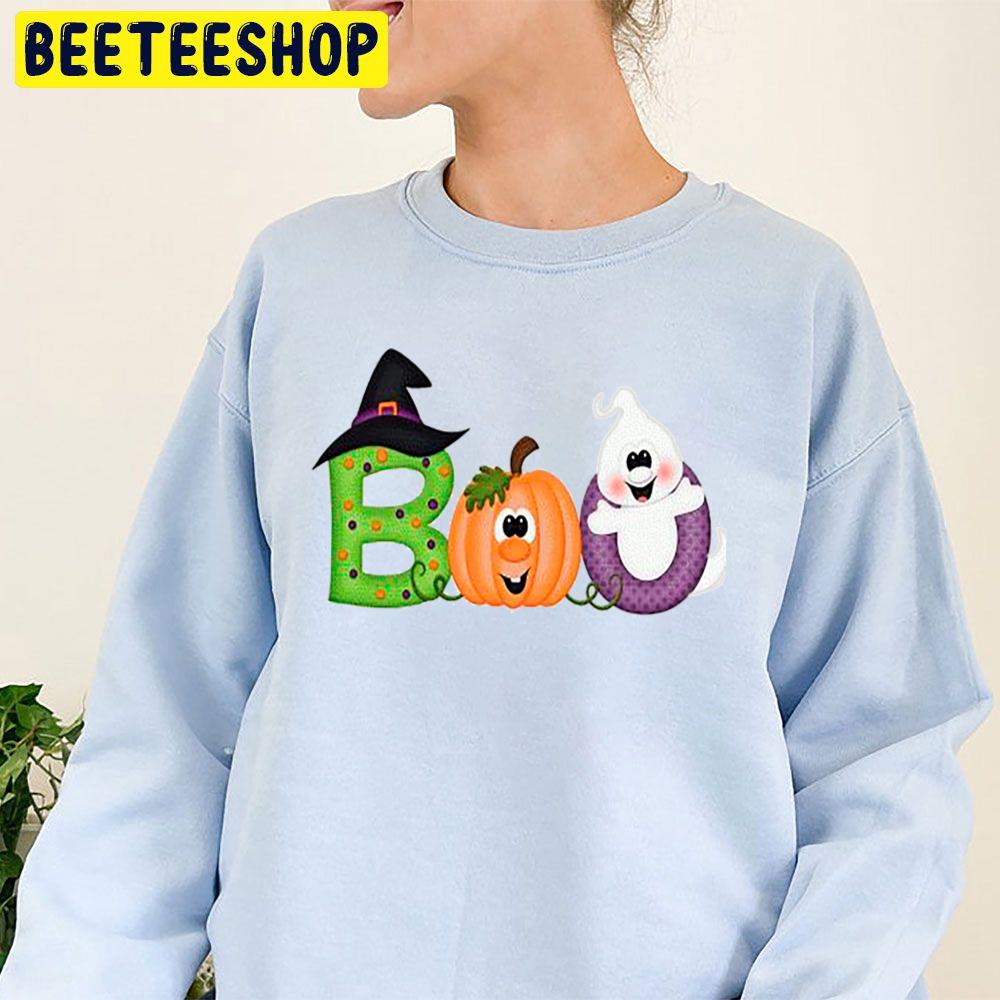 Cute Ghost And Pumpkin Happy Halloween Trending Unisex Sweatshirt